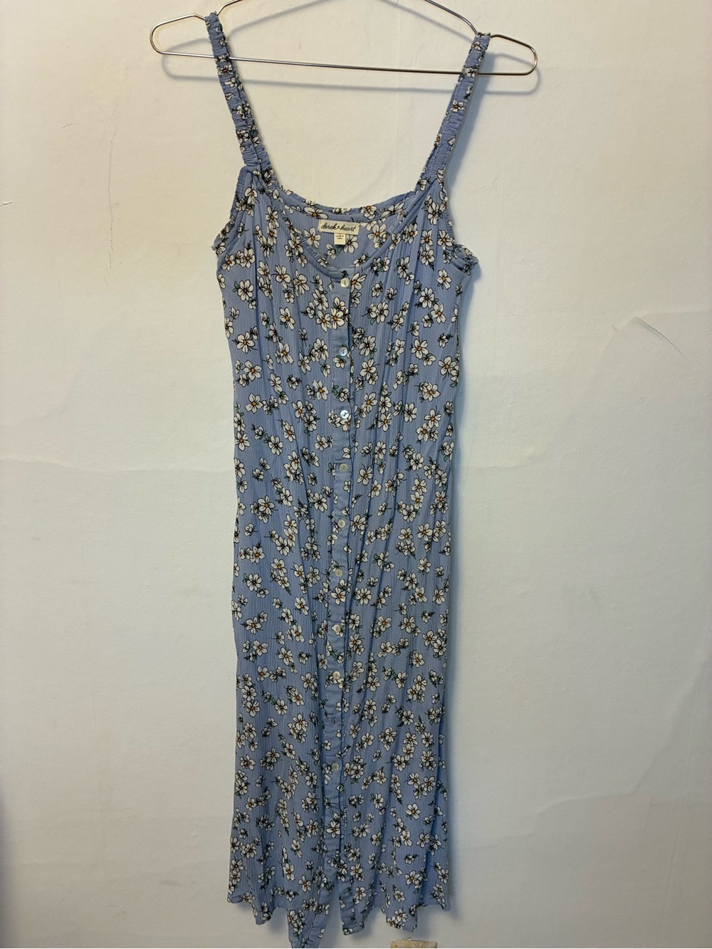 Derek Heart Light Blue Floral Button-Front Dress